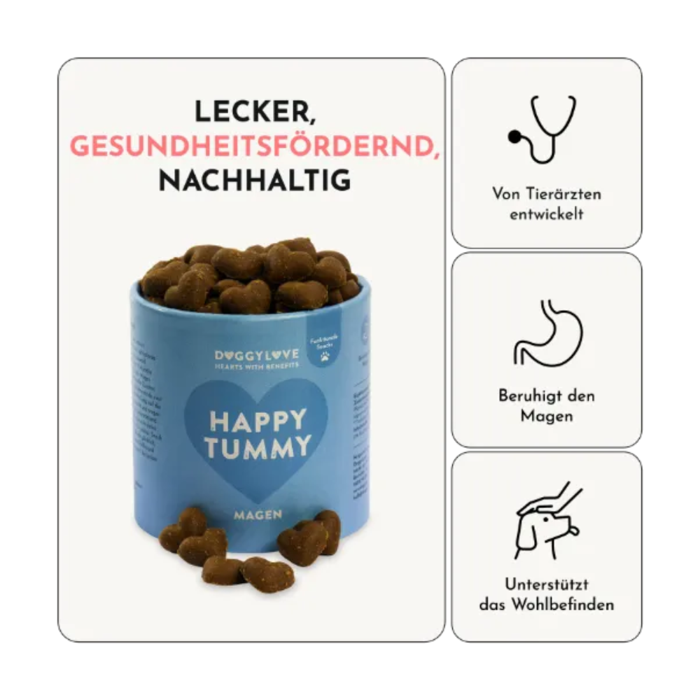 Vorteile Funktionaler Hundesnack HAPPY TUMMY Magen - doggylove