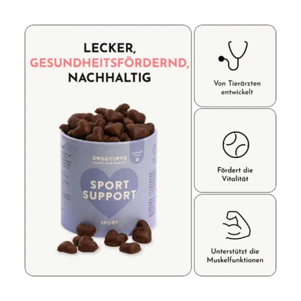 Vorteile Funktionaler Hundesnack SPORT SUPPORT Sport - doggylove