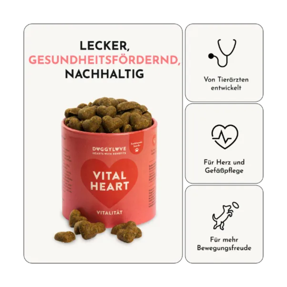 Vorteile Funktionaler Hundesnack VITAL HEART Vitalität - doggylove