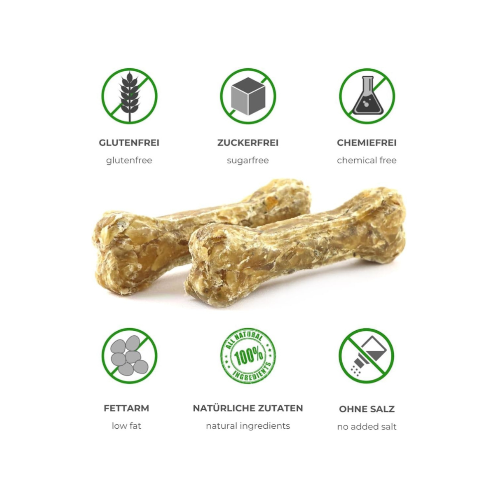 Infos Inhaltsstoffe Vorteile Kauknochen 100% Natur 10 cm speziell für kleine Hunderassen - DOGBOSS