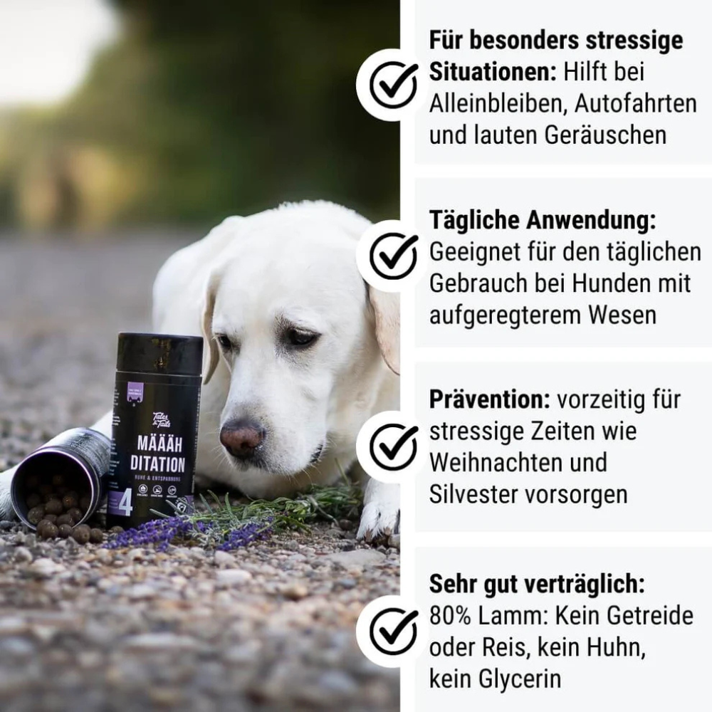 Vorteile Määähditation Nr. 4 - Beruhigungs-Snack für Hunde - Tales & Tails