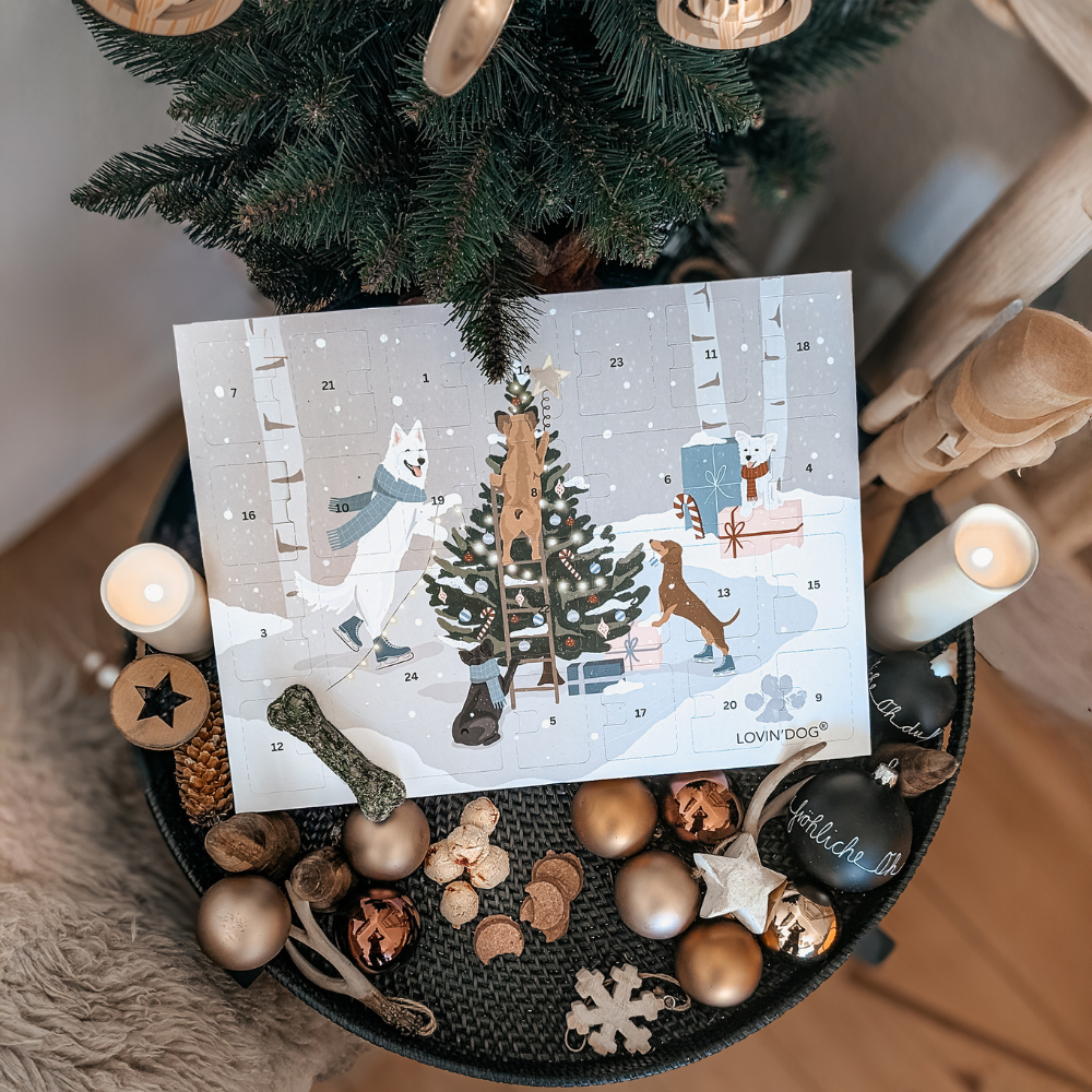 Weihnachtliches Dekobild Adventskalender 2025 LOVIN'DOG