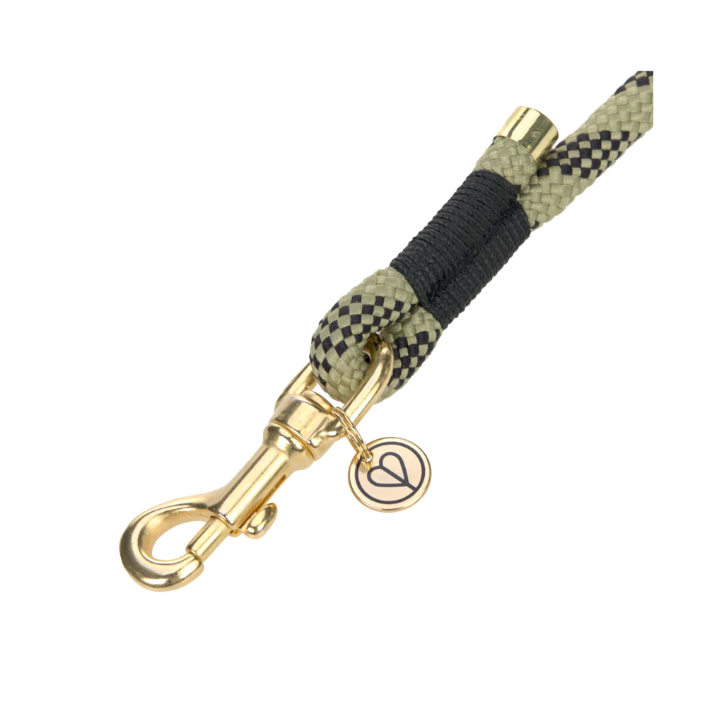 Karabiner Hundeleine WILLA geflochten Oliv Schwarz - Palopa
