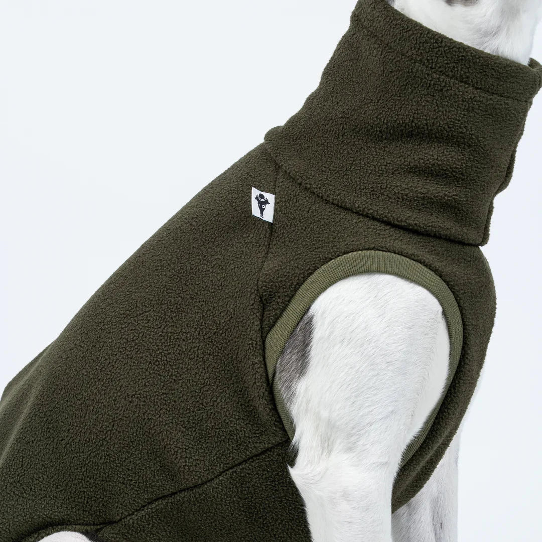 KARMA HUND Fleece Shirt für Windhund in Dark Olive