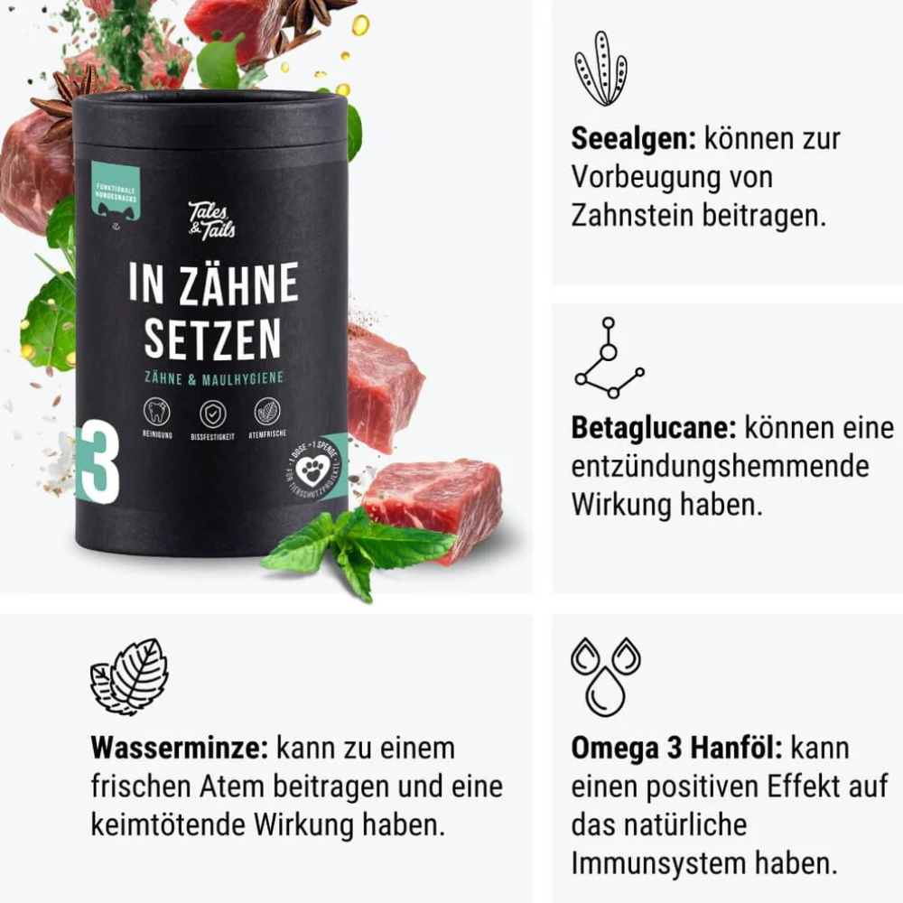 Zusammensetzung In Zähne setzen Nr. 3 - Zahnpflege-Snack für Hunde - Tales & Tails