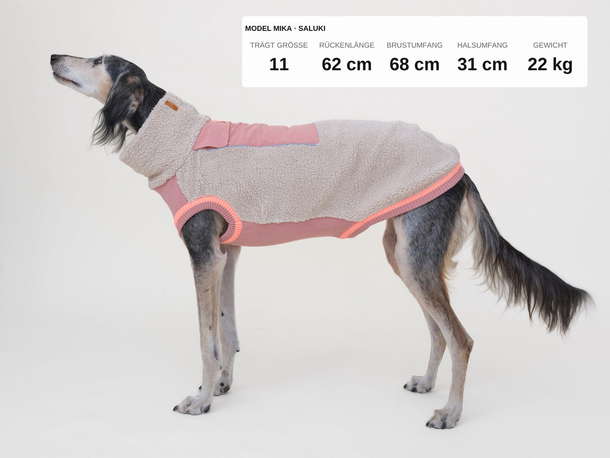 lumiies® Sport Racer Hundepollover aus Teddy-Sherpa-Fleece