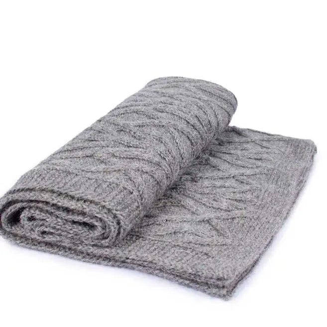 Strickdecke aus Alpaka Grey