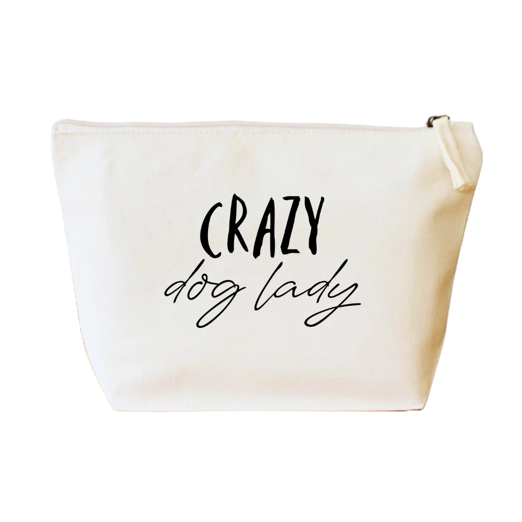 Tasche aus Bio Canvas mit CRAZY DOG LADY Motiv schwarz
