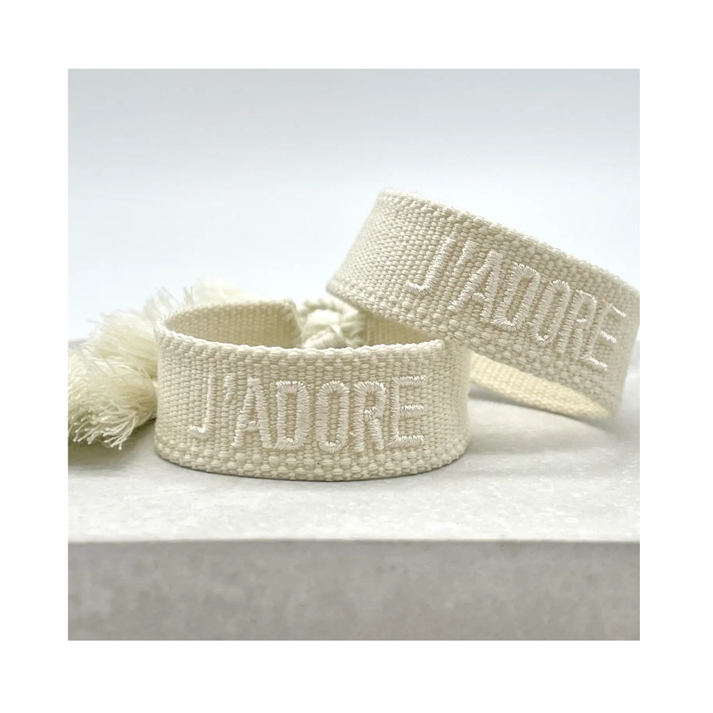 Moodbild Statement Armband J'Adore Creme 2 - LOVIN'DOG