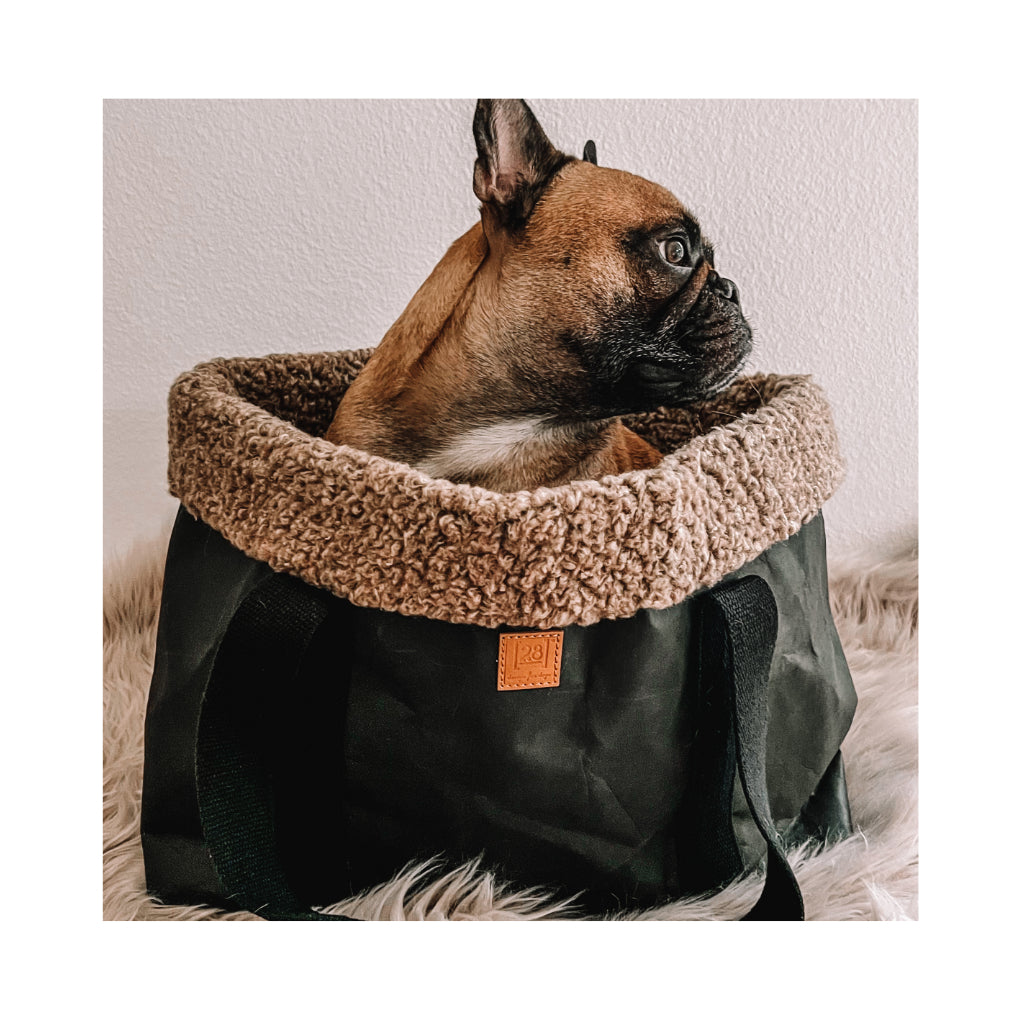 Hundetasche DOROTHEA Paper Dog Bag BLACK Bouclé Wolle