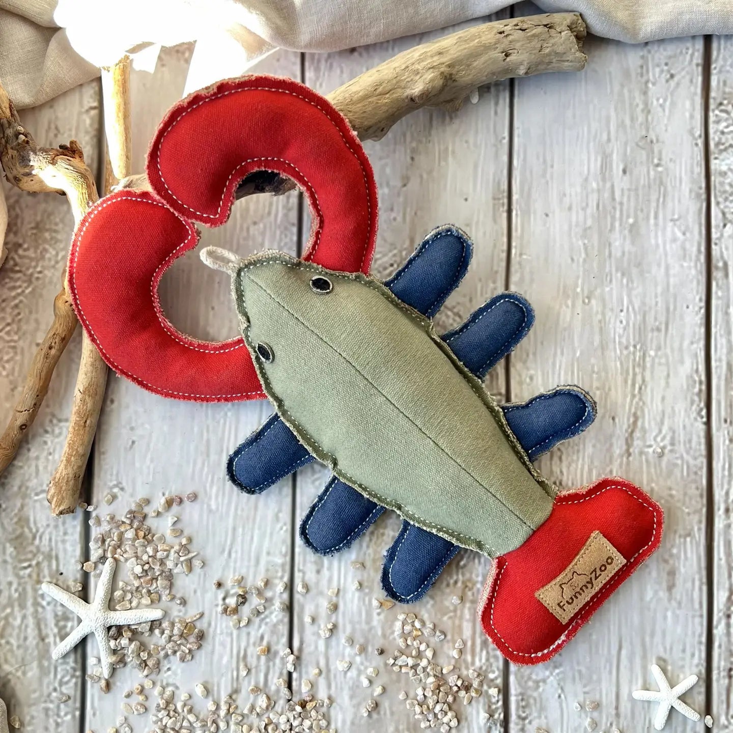 Hundespielzeug Hummer aus robustem Baumwoll-Canvas mit Kokosfaser