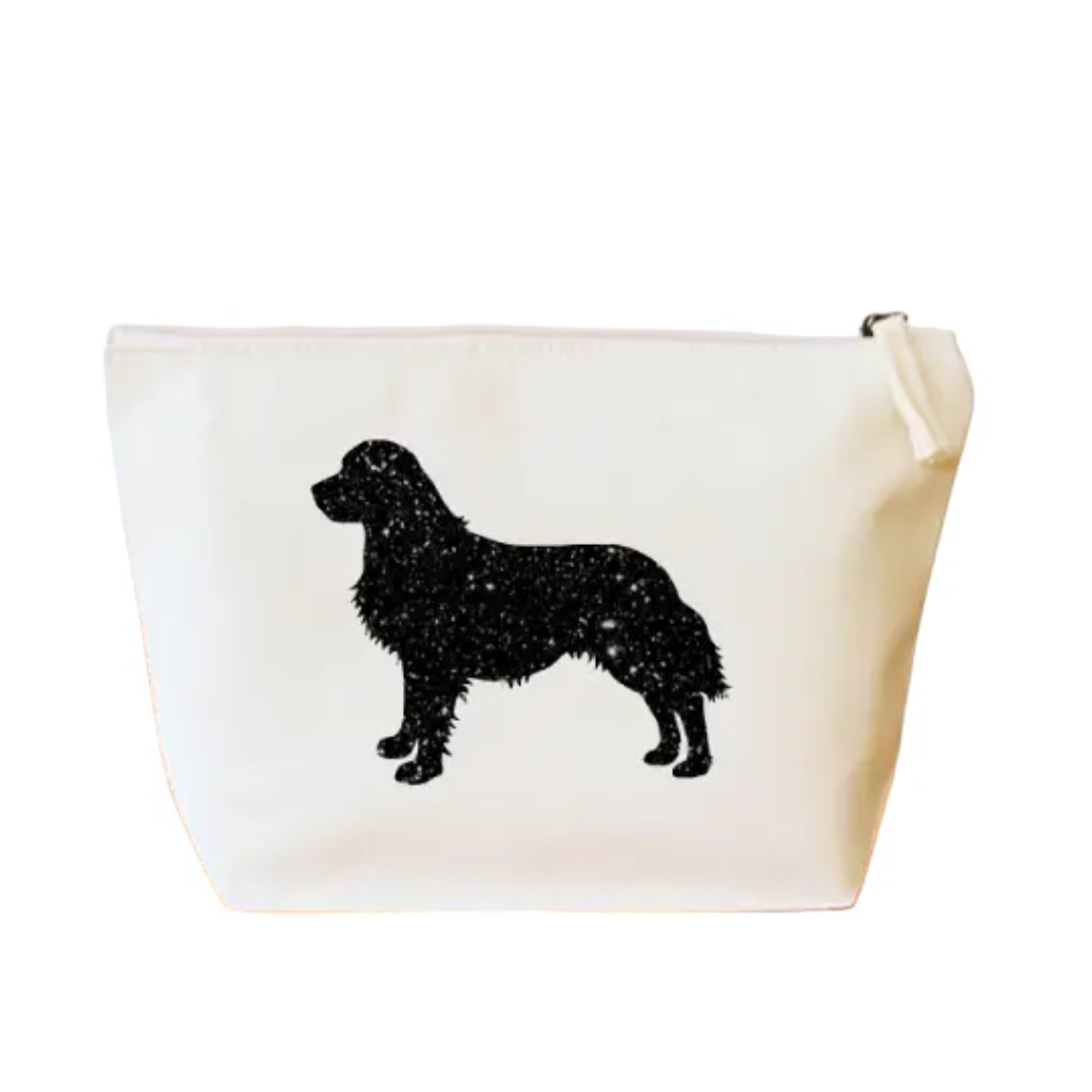 Tasche aus Bio Canvas mit GOLDEN RETRIEVER Motiv schwarz