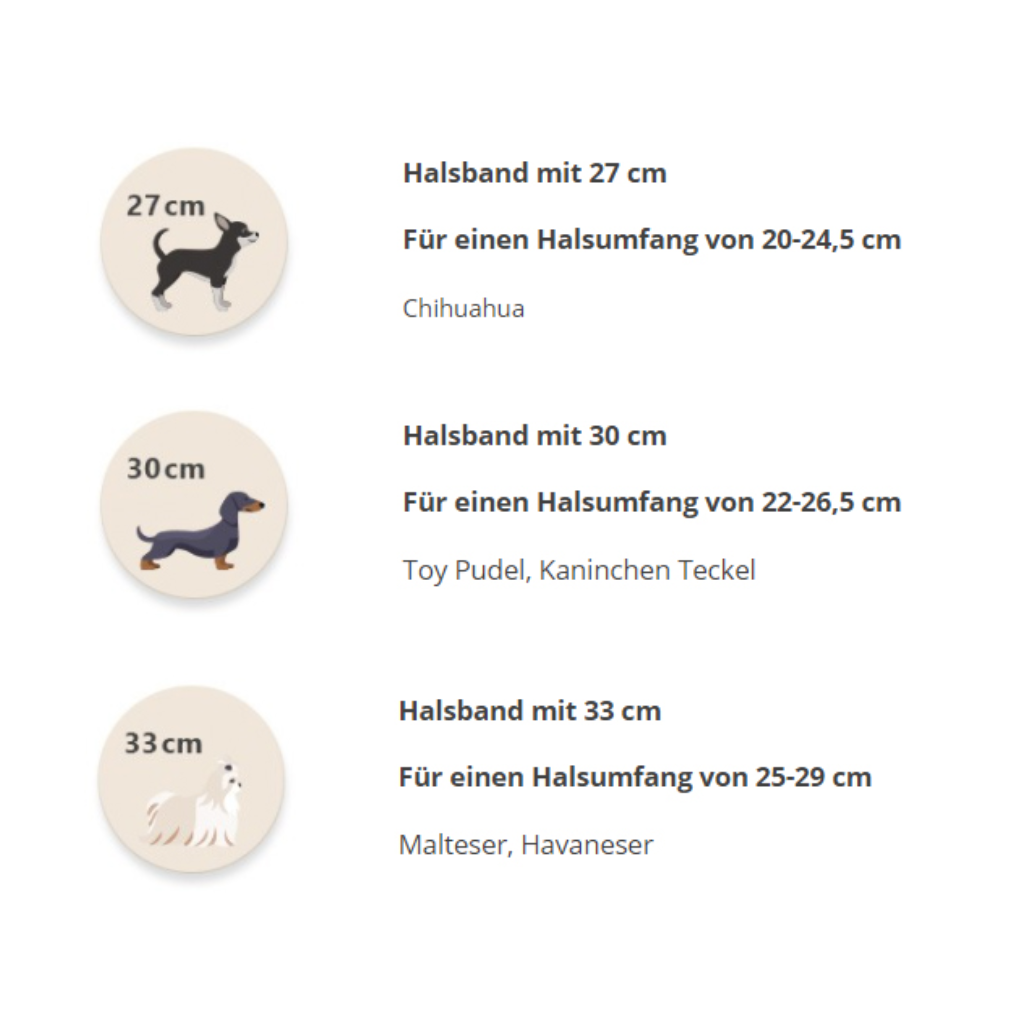 Größenempfehlung Halsband - Maul Ledermanufaktur