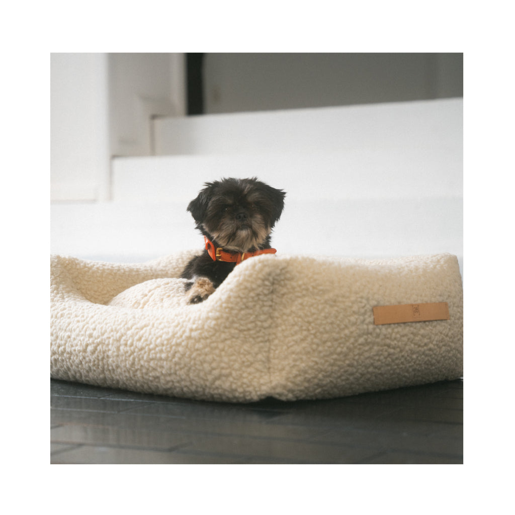 Hundebett HENRI Bouclé Wolle CREAM BEIGE