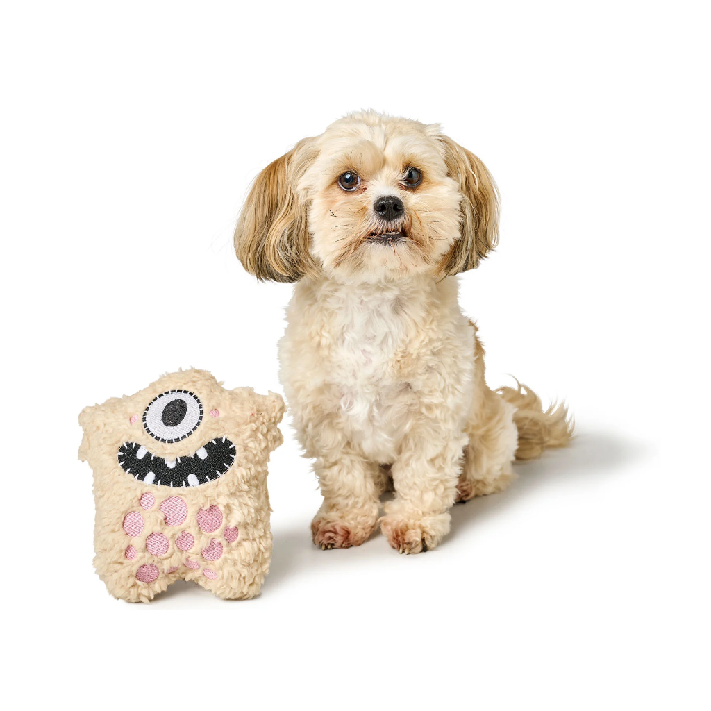 Hund neben Hundespielzeug Tough Monster Hermine - HUNTER