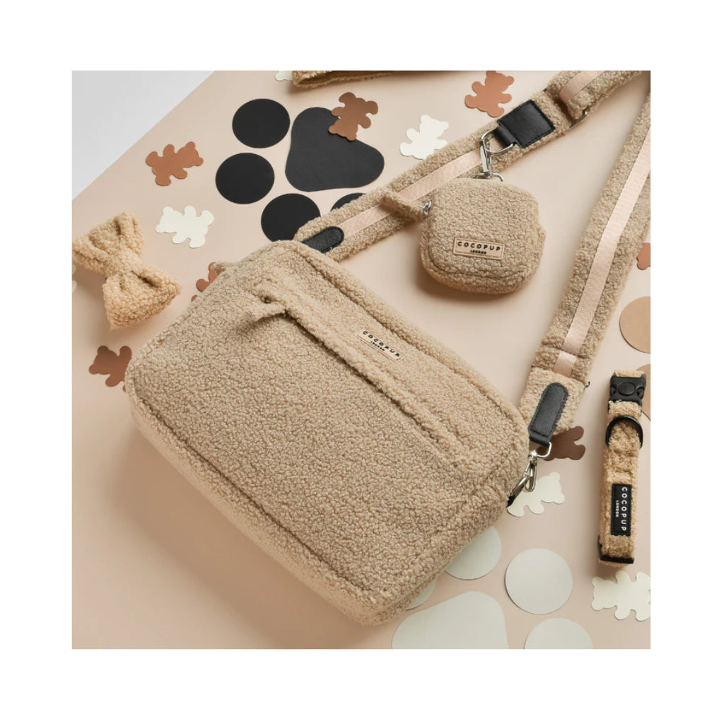 Moodbild LARGE Gassitasche Dog Walking Bag TEDDY Beige Set - COCOPUP London