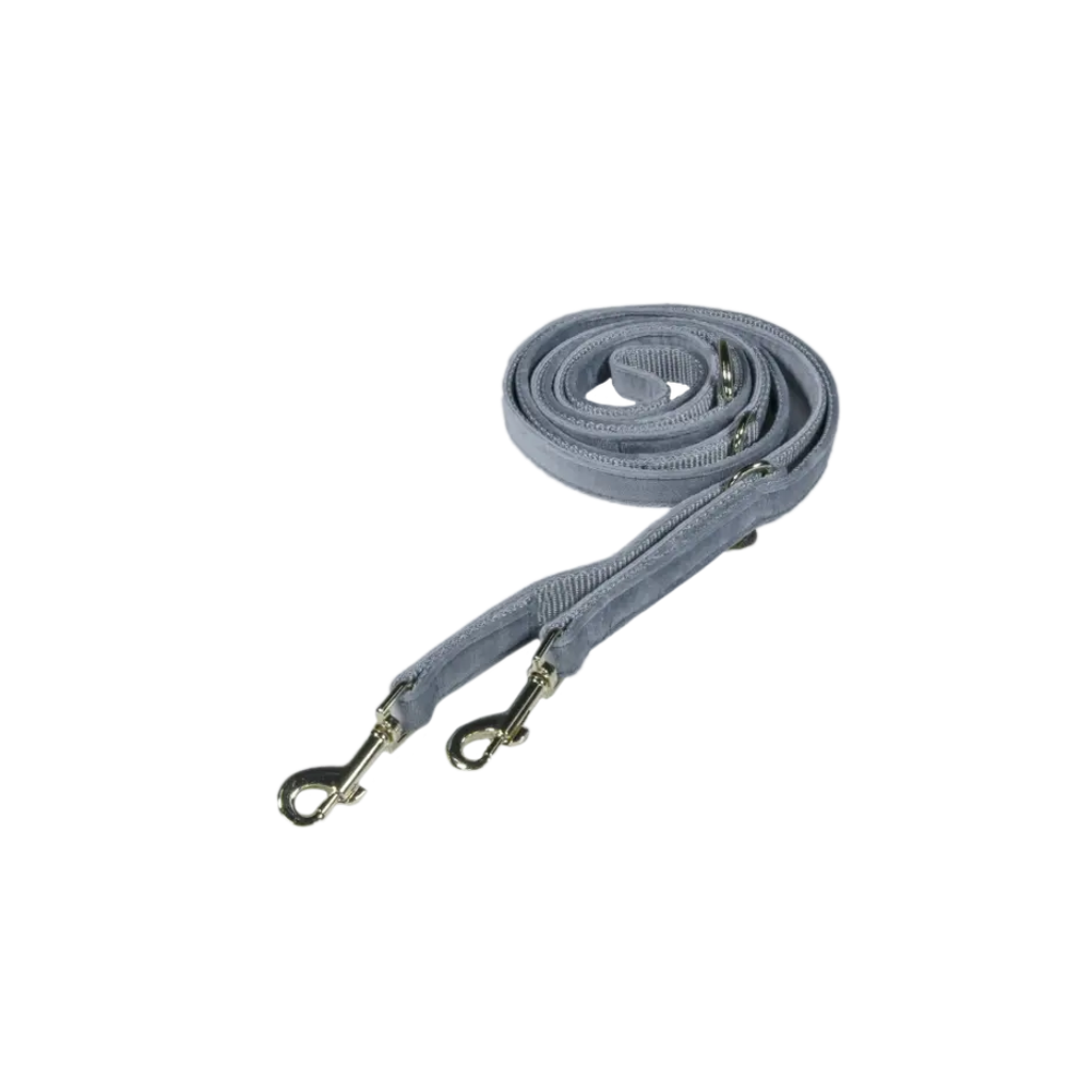 Hundeleine verstellbar VELVET Hellblau 2m - Kentucky dogwear