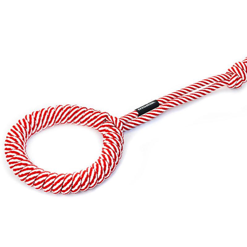 Hunde-Tau-Spielzeug LOOPY Rot-Weiß - X-MAS edition - treusinn.