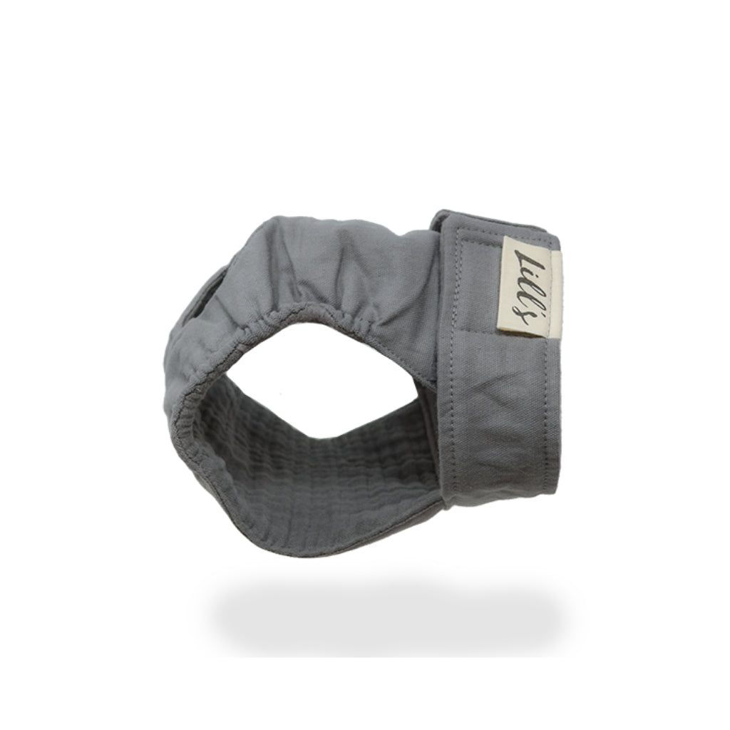 Seitenasicht Läufigkeitshöschen LOU aus Bio-Baumwolle STONE GREY - Lill's