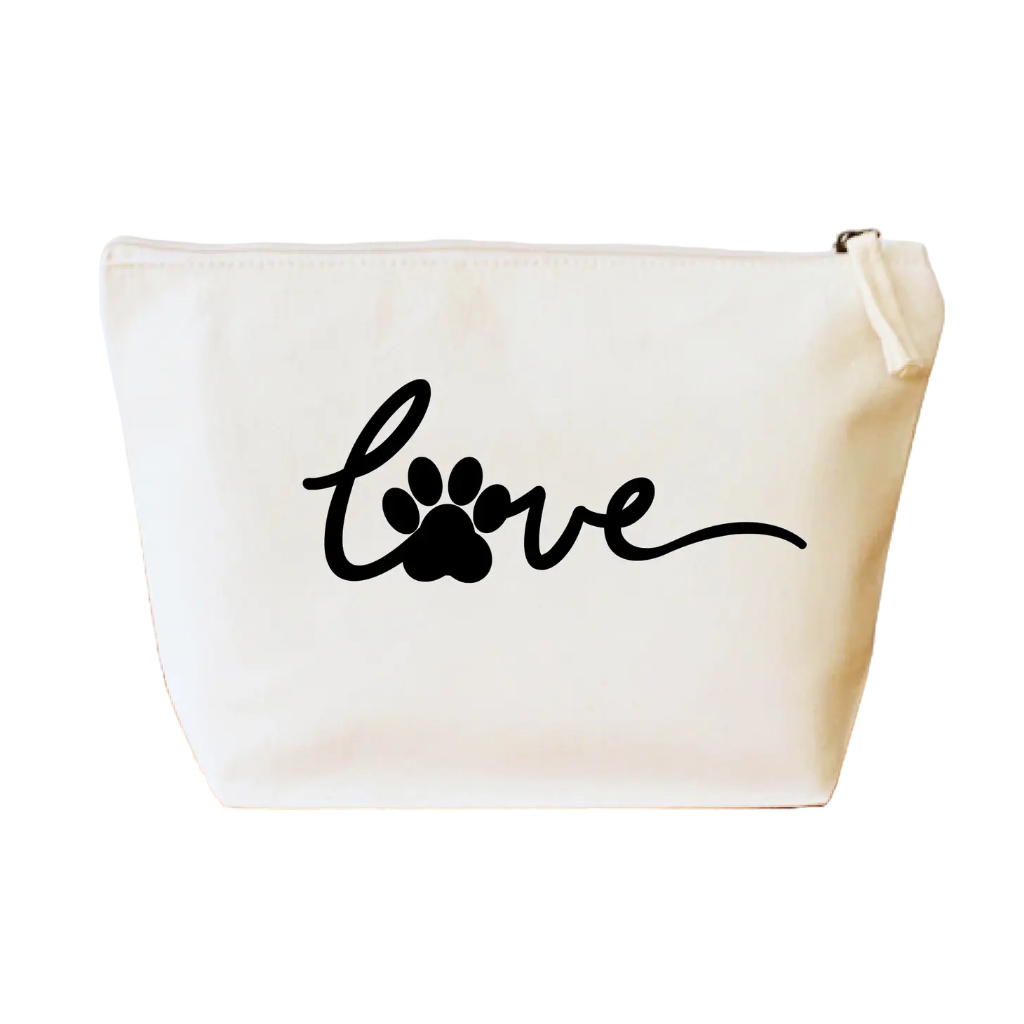 Tasche aus Bio Canvas mit DOG LOVE Motiv schwarz