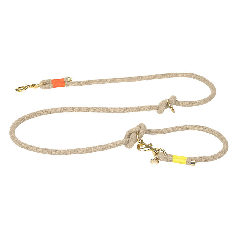 PALOPA Hundeleine MILA geflochten Natur Neon Orange