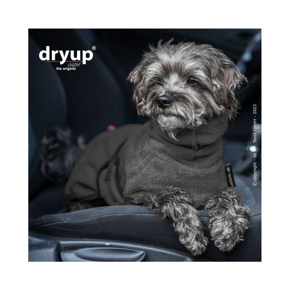 Moodbild Hundebademantel DRYUP Cape MINI ANTHRAZIT - actionfactory