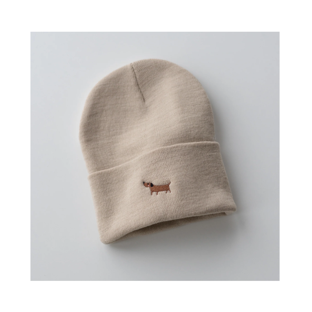 Moodbild Mütze Beanie Dackel Sand - Lieblingspfote