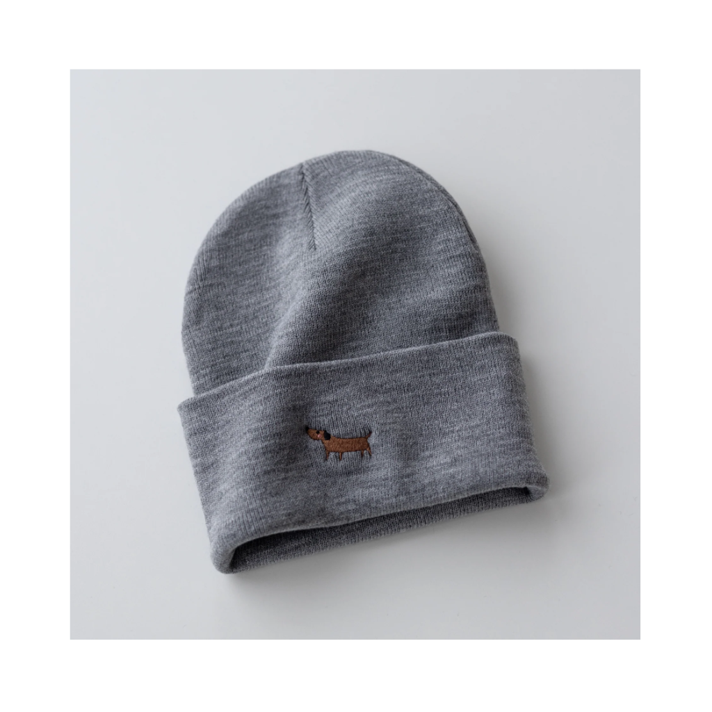 Moodbild Mütze Beanie Dackel Anthrazit - Lieblingspfote