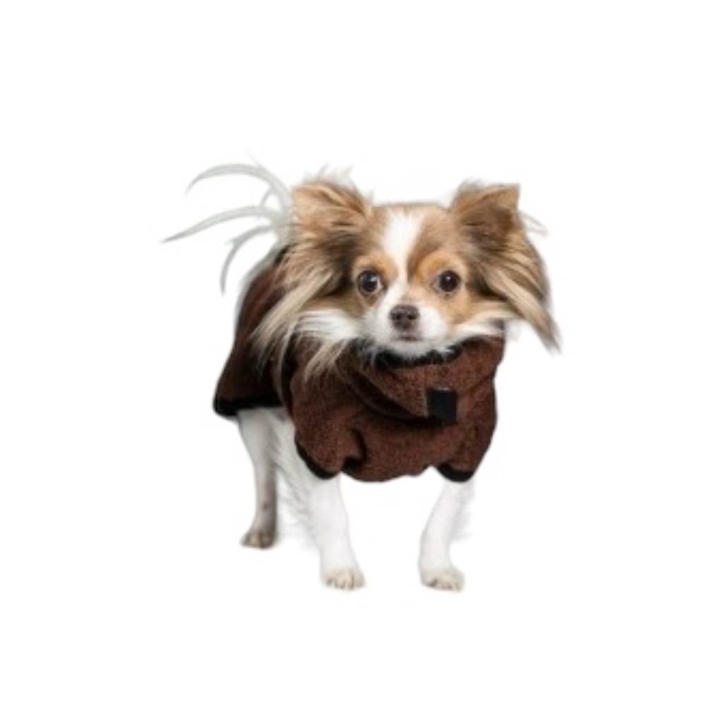 Hundebademantel DRYUP Cape NANO für die Kleinsten BROWN - actionfactory