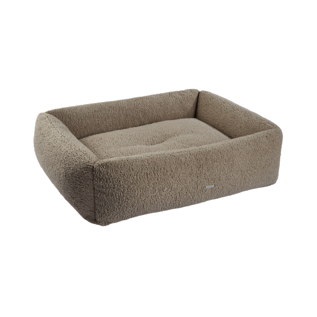 Hundebett OREO aus Premium Bellagio-Bouclé greige - BUCIANO