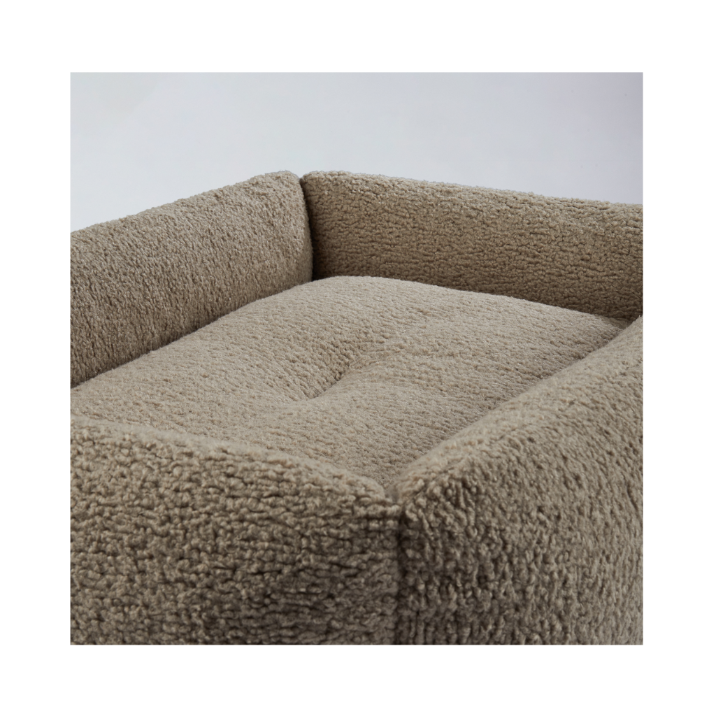 Material Hundebett OREO aus Premium Bellagio-Bouclé greige - BUCIANO