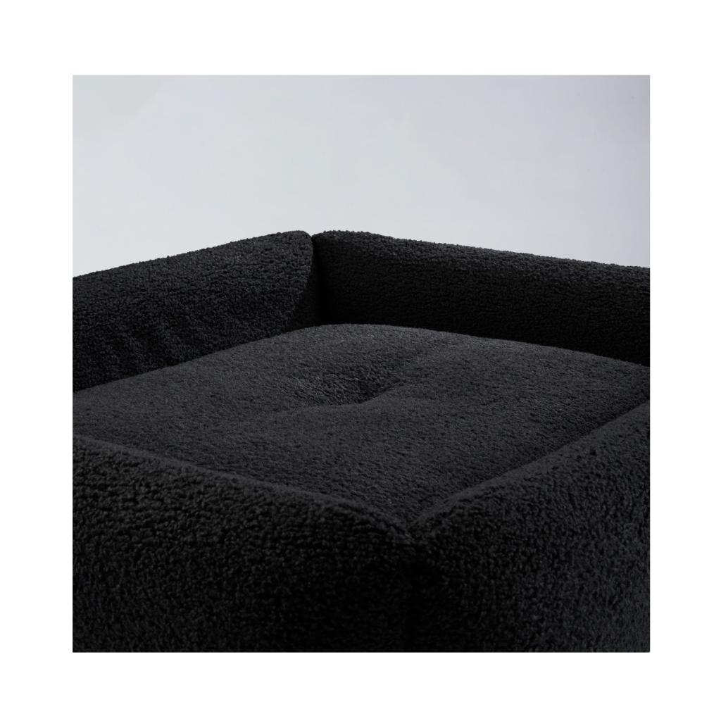 Material Hundebett OREO aus Premium Bellagio-Bouclé schwarz - BUCIANO