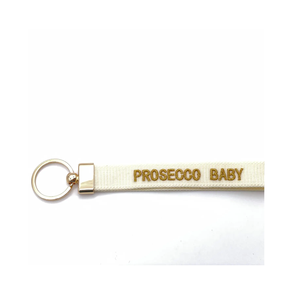 Statement Schlüsselanhänger PROSECCO BABY Ecru - LOVIN'DOG