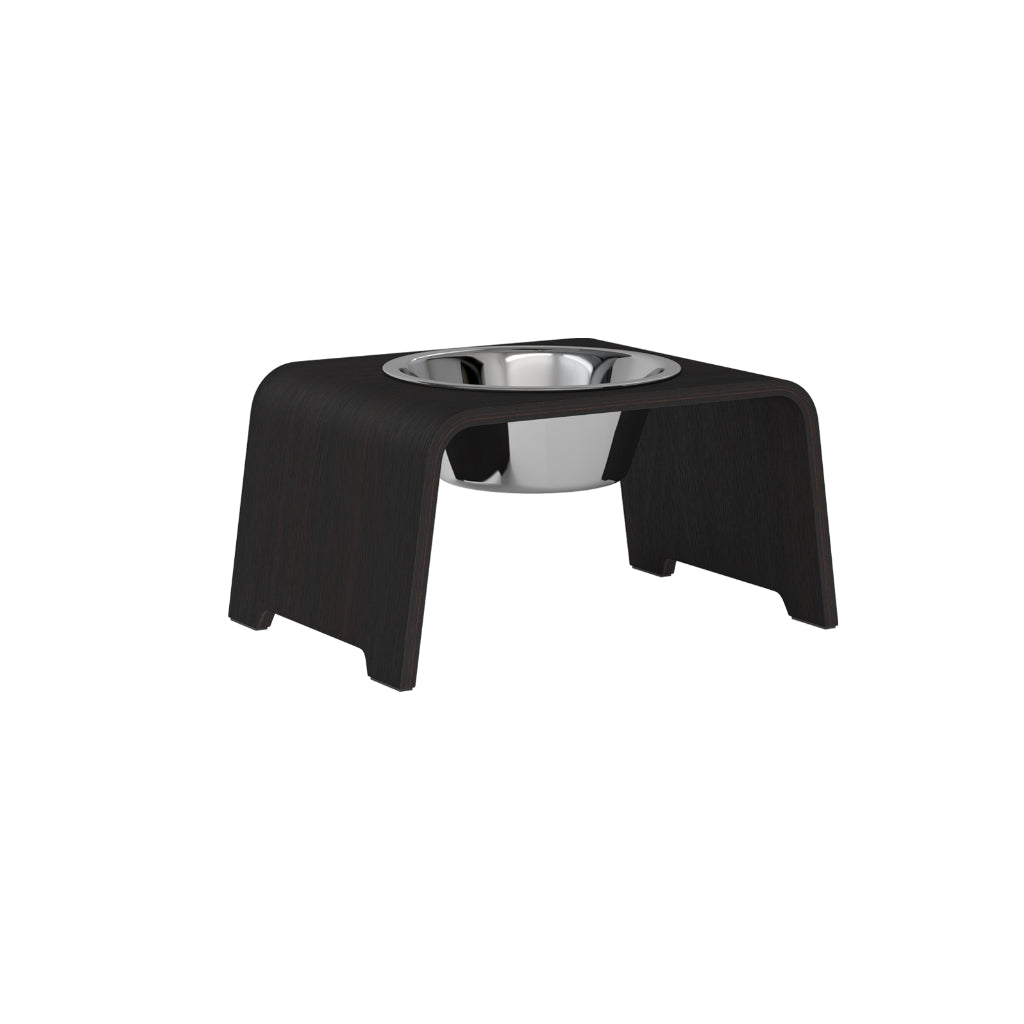 dogBar® Single M Eiche dunkel mit Edelstahl Napf
