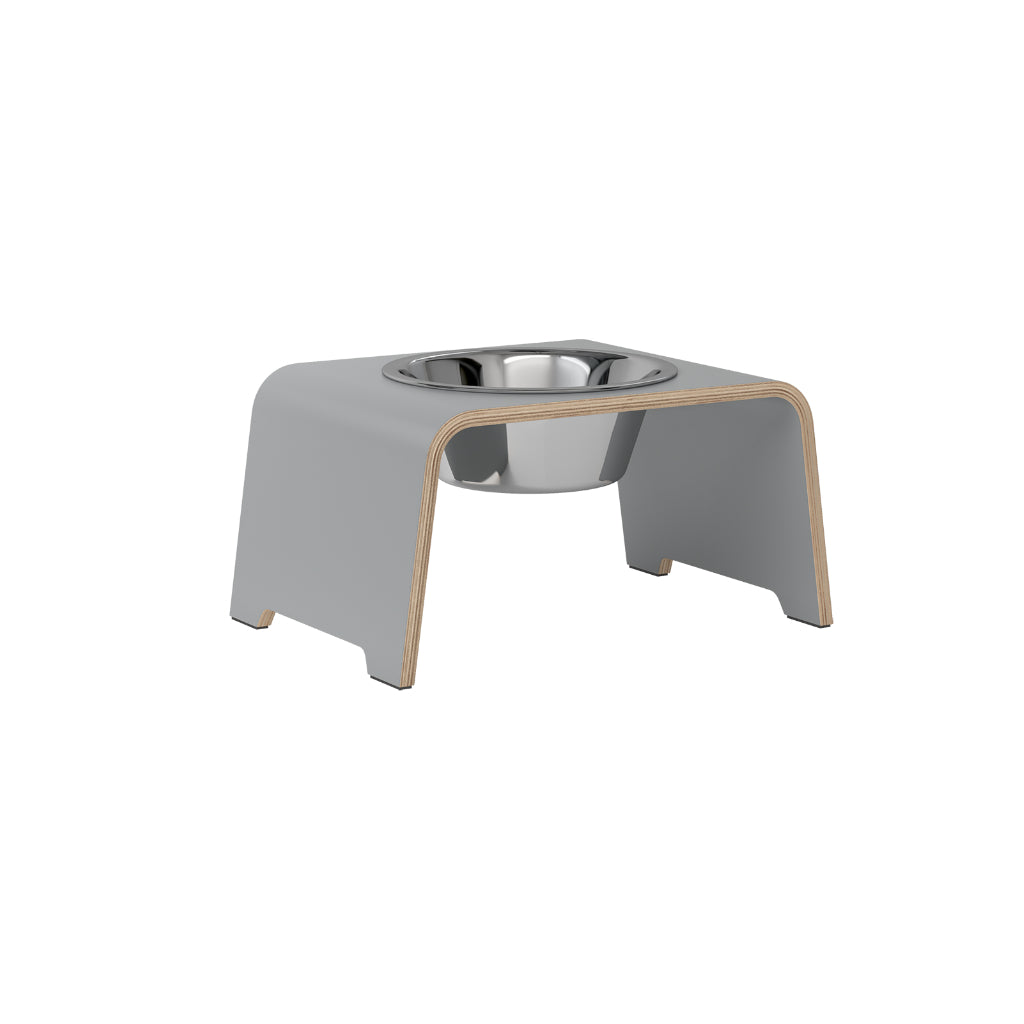 dogBar® Single M grau mit Edelstahl Napf
