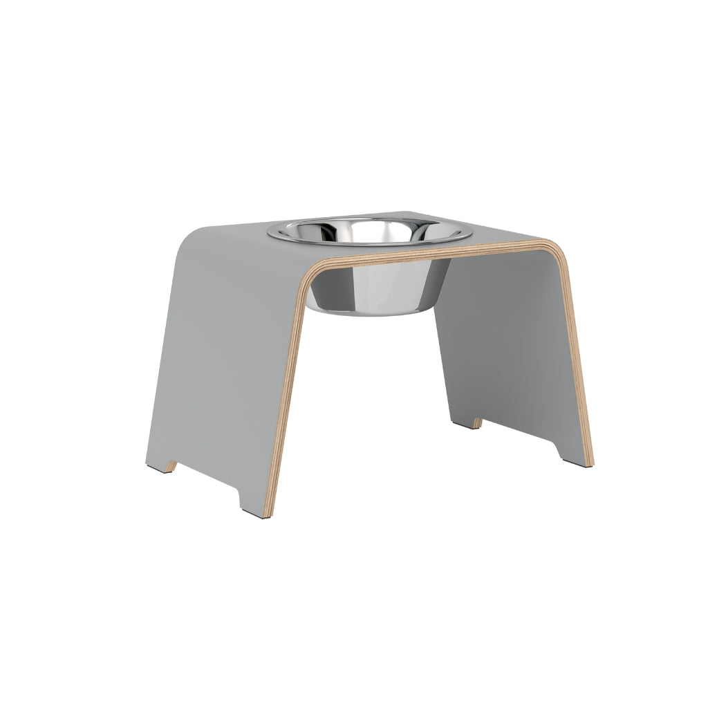 dogBar® Single M-large grau mit Edelstahl Napf