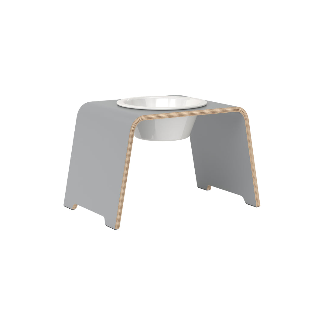 dogBar® Single M-large grau mit Porzellan Napf