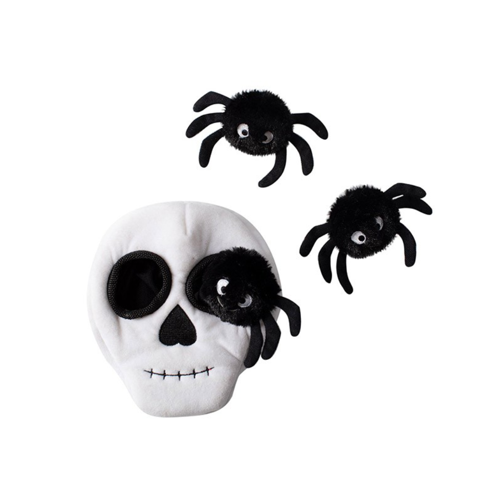 Hundespielzeug Halloween "SKULL WITH SPIDERS" - PetShop by Fringe Studio