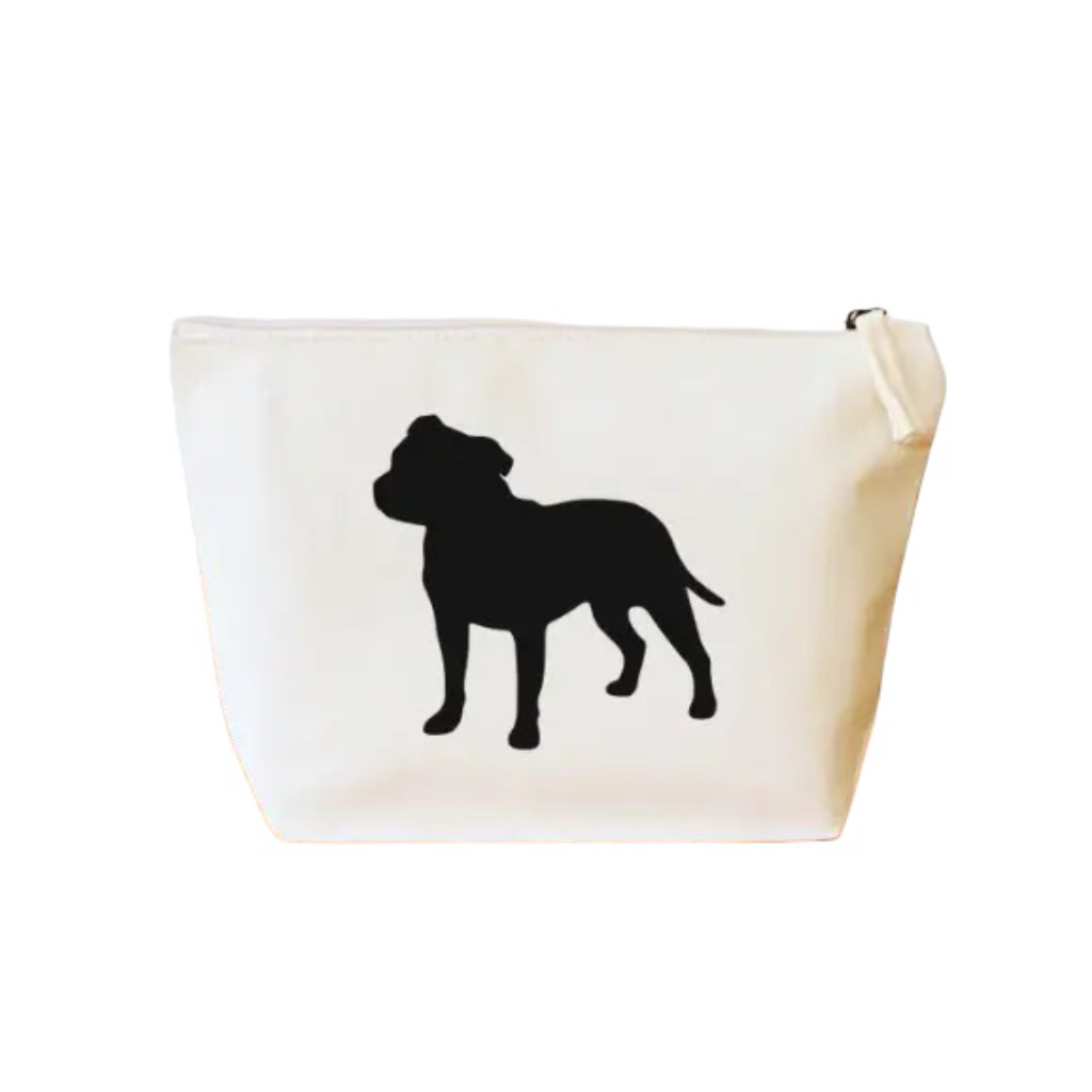 Tasche aus Bio Canvas mit Staffordshire Bull Terrier Motiv schwarz