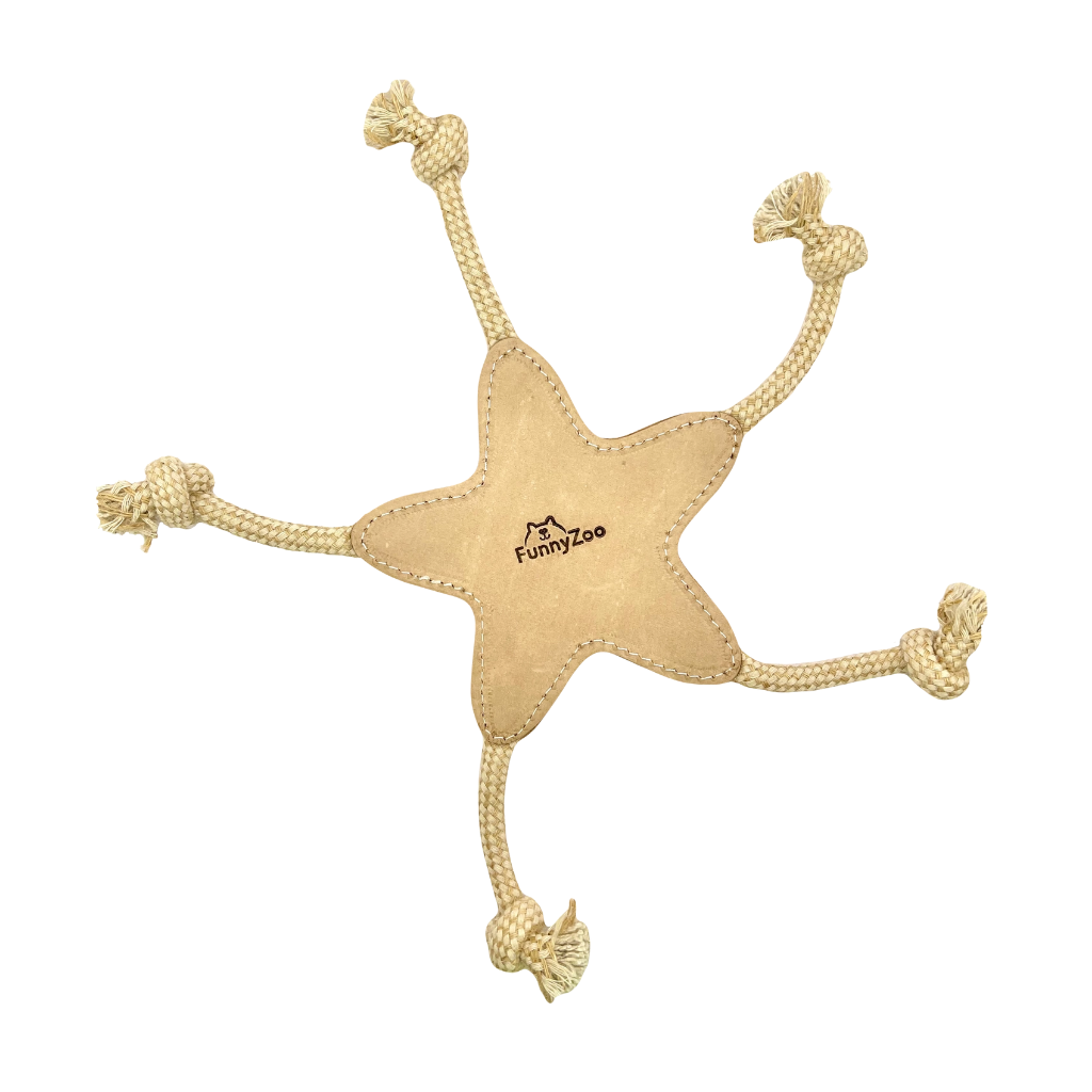 Hundespielzeug Zergel STERN aus Leder - Funny Zoo