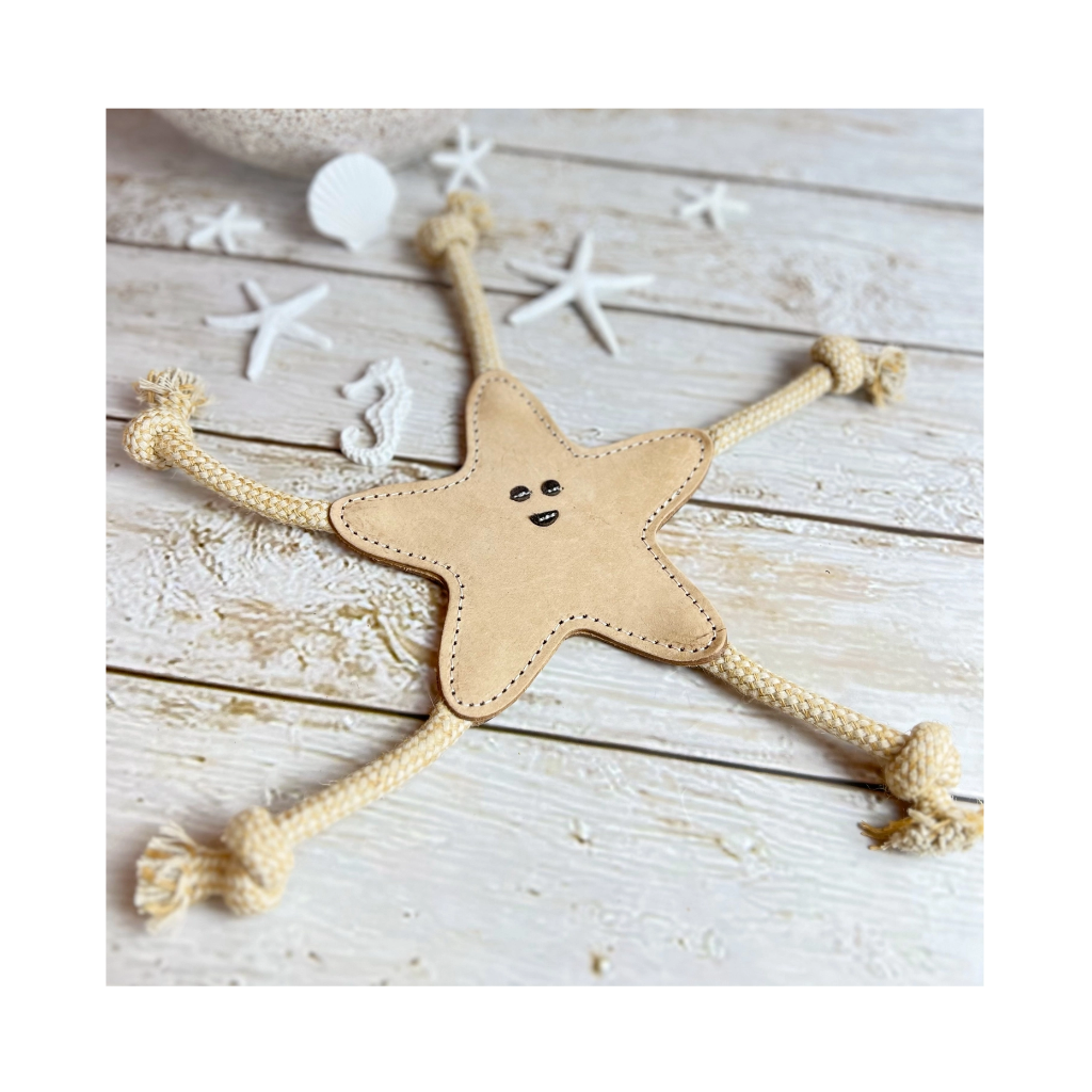 Moodbild Hundespielzeug Zergel STERN aus Leder - Funny Zoo