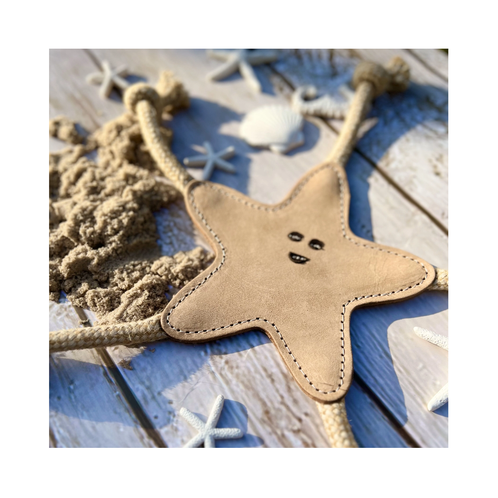 Moodbild 2 Hundespielzeug Zergel STERN aus Leder - Funny Zoo