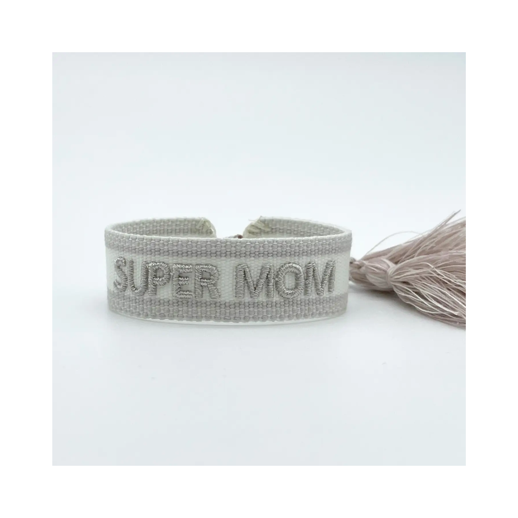 Statement Armband SUPER MOM Offwhite - LOVIN'DOG