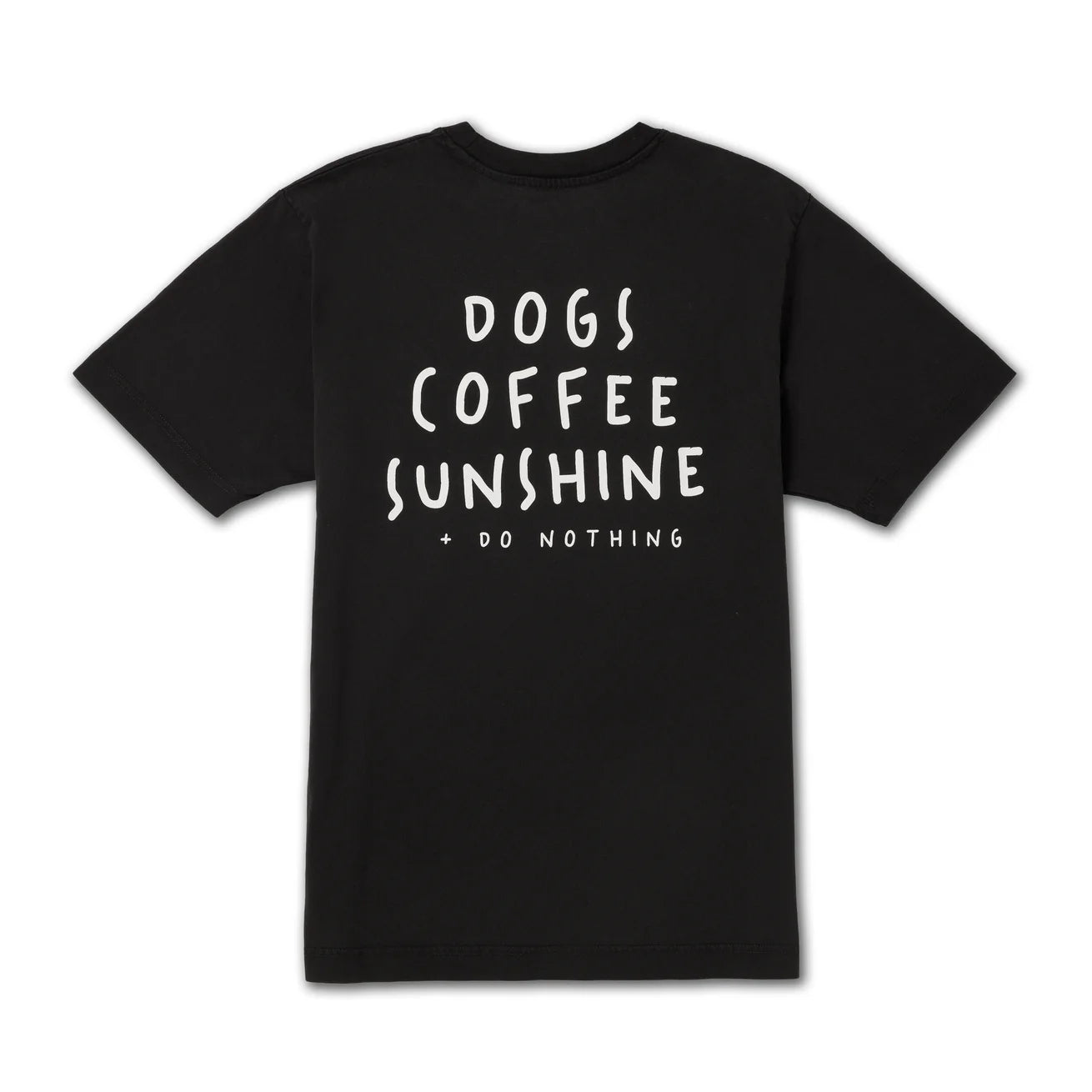 Backprint Oversize T-Shirt DOGS COFFEE SUNSHINE + DO NOTHING Vintage Black - Lieblingspfote