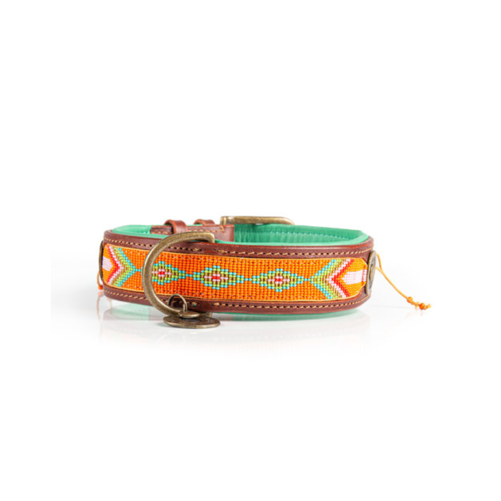 Größe L Halsband TIGER LILY Orange - DWAM - Dog With A Mission