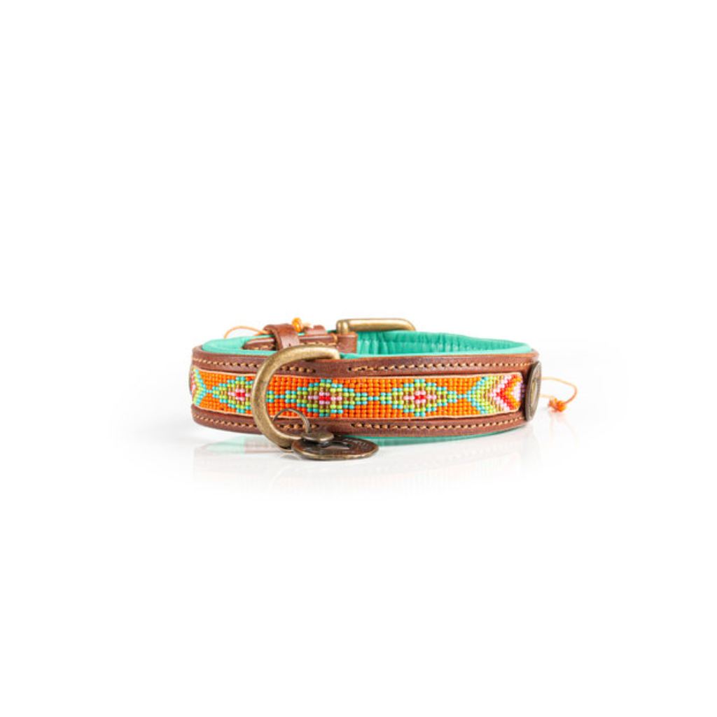 Größe M Halsband TIGER LILY Orange - DWAM - Dog With A Mission