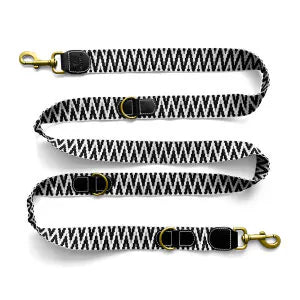 Hundeleine Black White 3-fach verstellbar