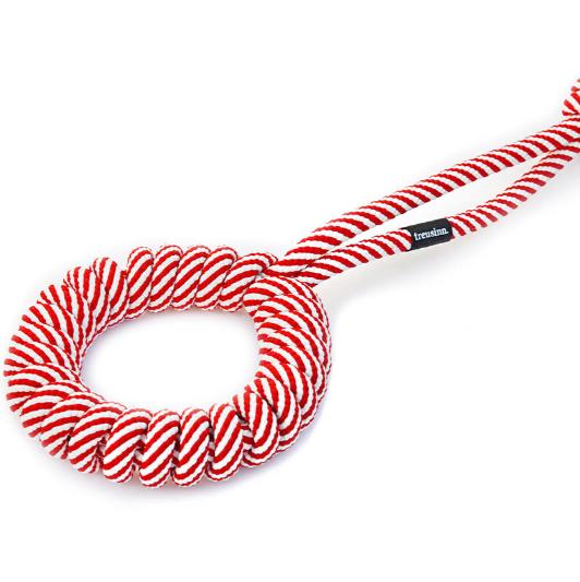 Hunde-Tau-Spielzeug LOOPY Rot-Weiß klein - X-MAS edition - treusinn.