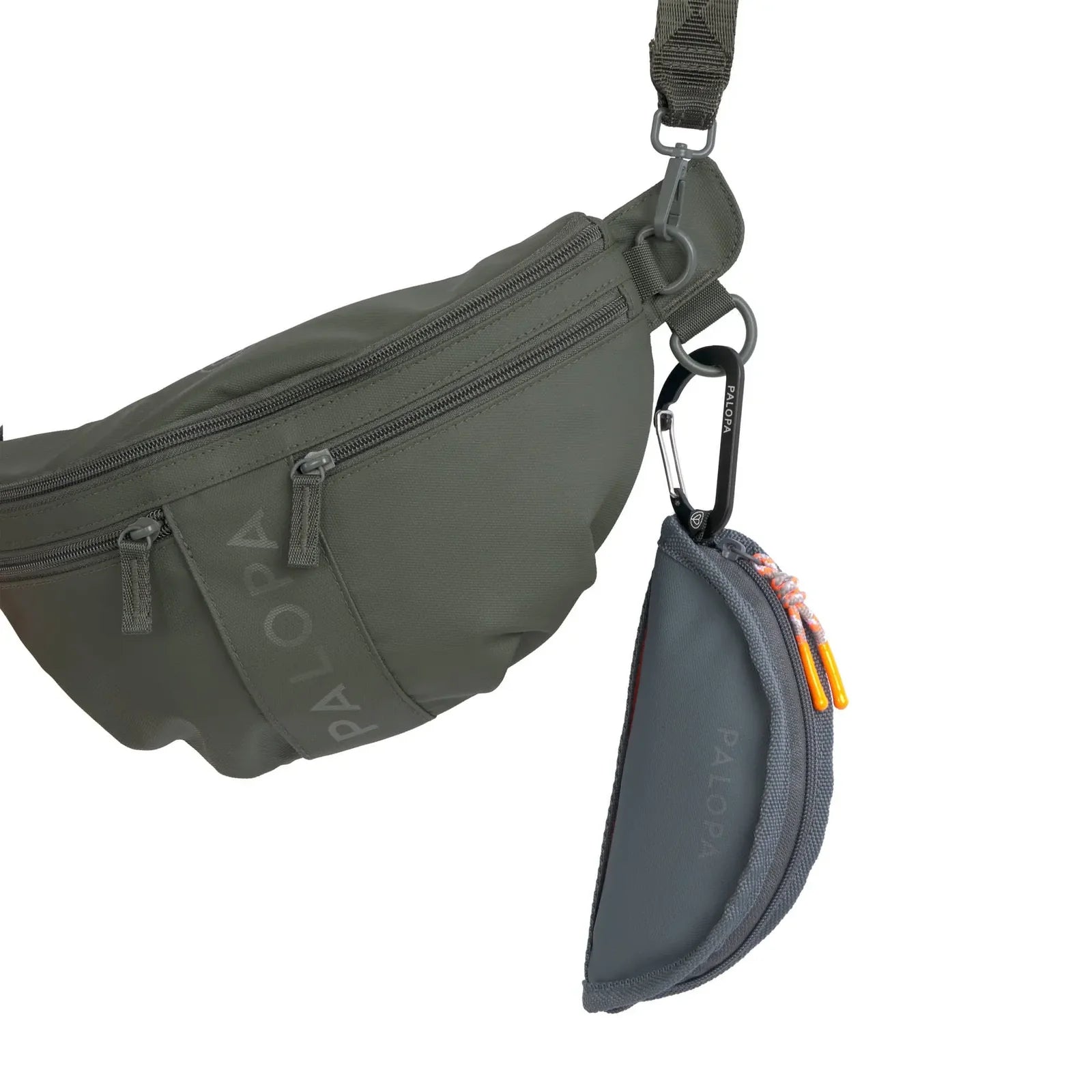 Reisenapf TURA Dark Grey an Gassitasche Emma Dark Olive - PALOPA