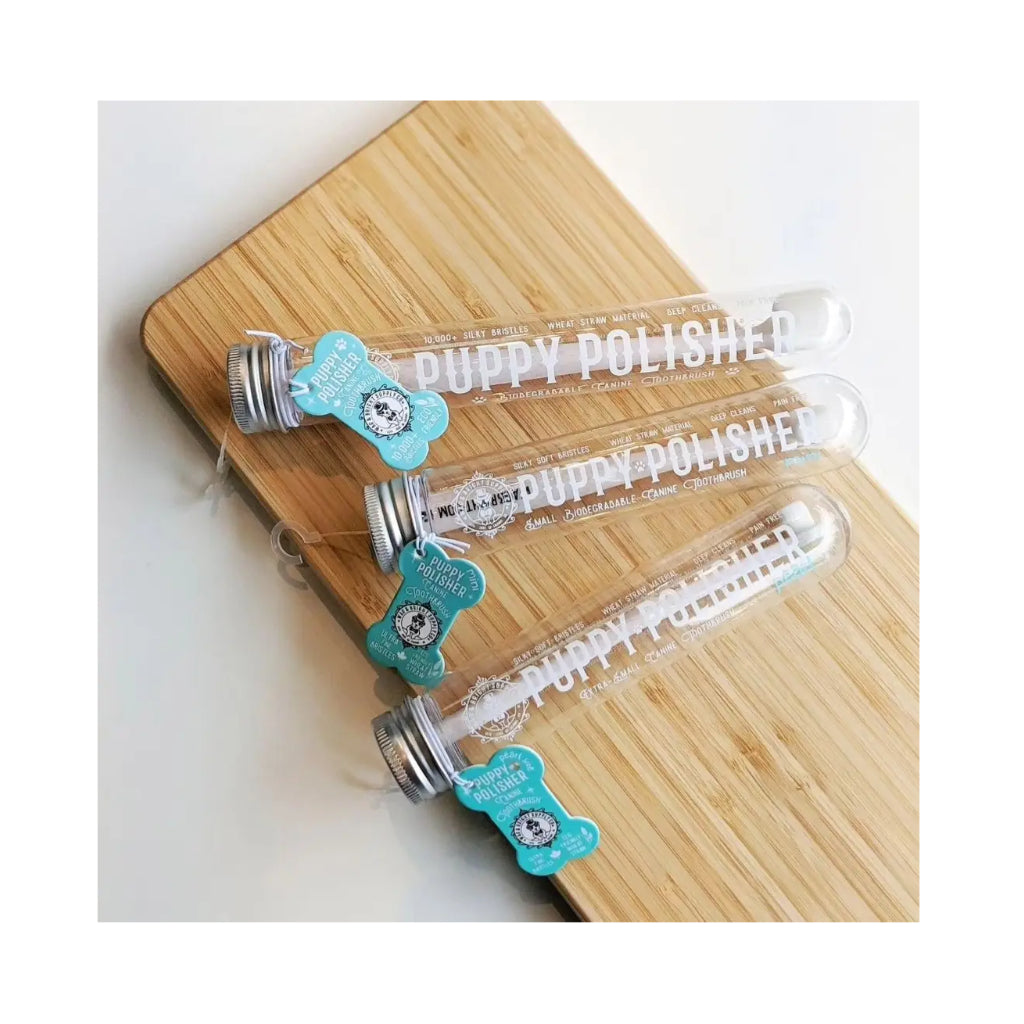Größenvergleich Puppy Polisher ultraweiche ECO Zahnbürsten 3 - Wag & Bright Supply Co.